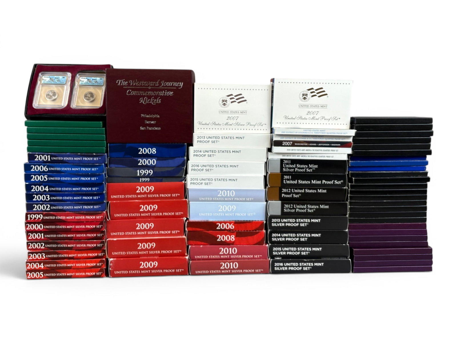 Collection of Silver Proof Sets & Proof Sets: Collection of proof sets including 29 silver proof sets, and 49 proof sets. Shipping: Weiss Auctions offers full-service, in-house shipping for nearly all items in this auction. For a shipping quote,