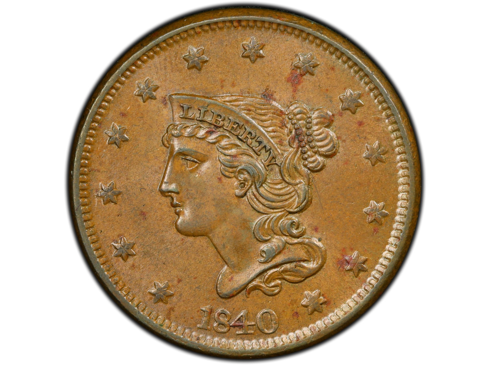 1840 Large Date Cent PCGS MS62BN - 2