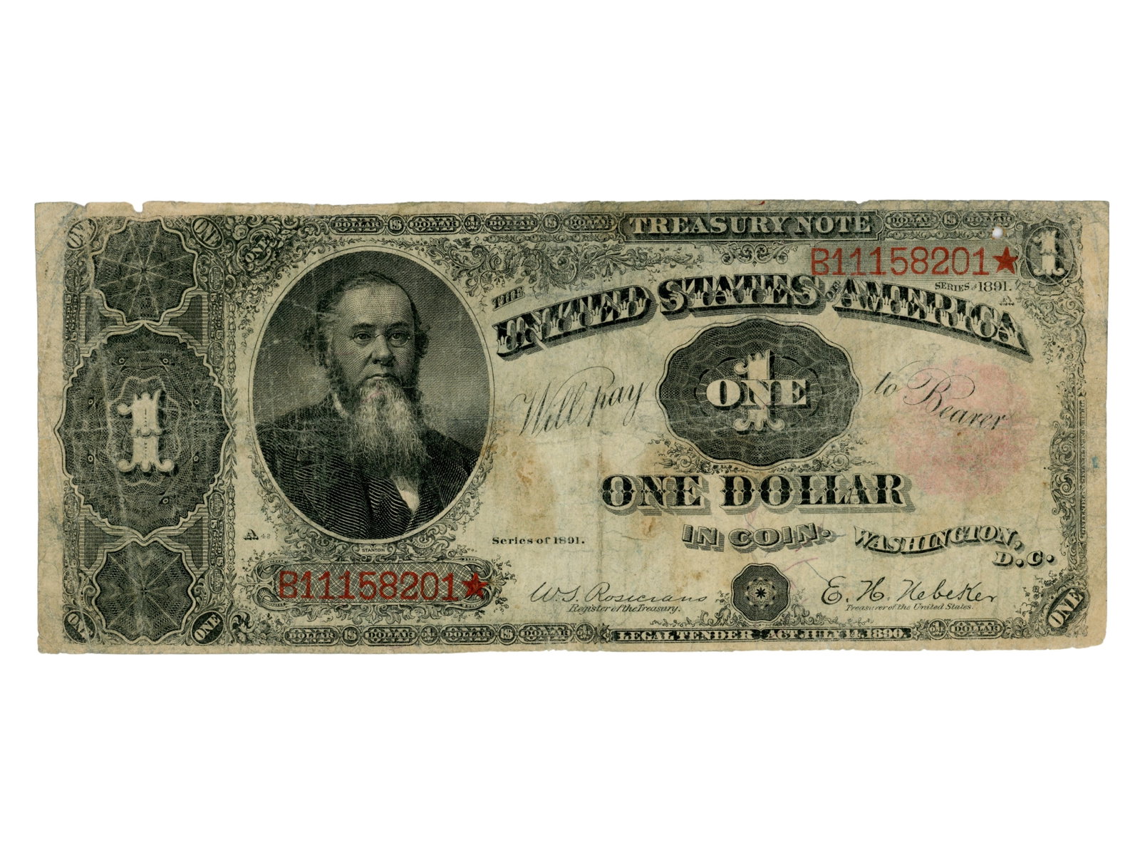 Fr. 350 1891 $1 Treasury Note: Fr. 350 1891 $1 Treasury Note. Ungraded. See images for condition. Shipping: Weiss Auctions offers full-service, in-house shipping for nearly all items in this auction. For a shipping quote, please
