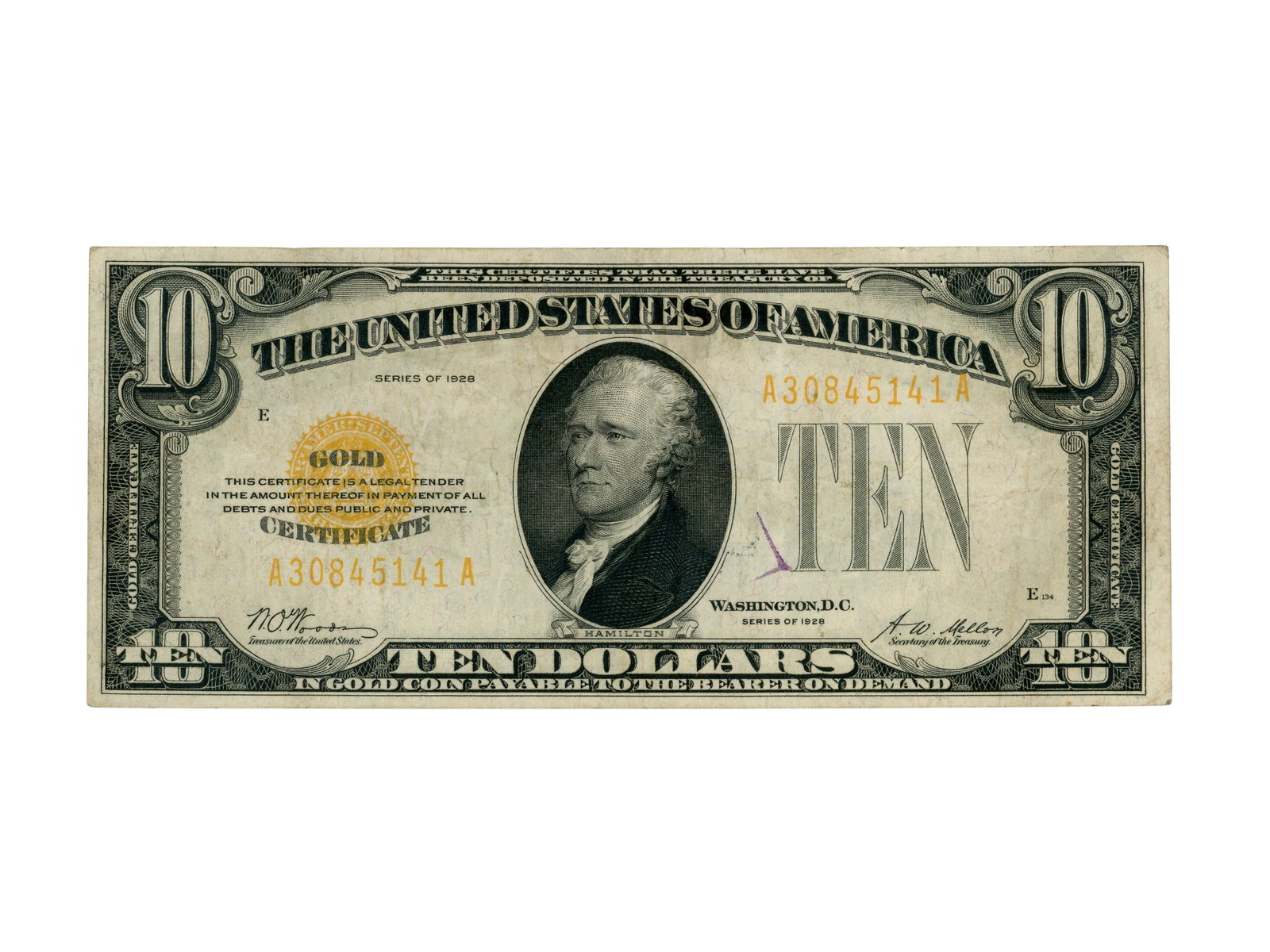 Fr. 2400 $10 Gold Certificate: Fr. 2400 $10 Small Size Gold Certificate. Ungraded. See images for condition.n. Shipping: Weiss Auctions offers full-service, in-house shipping for nearly all items in this auction. For a shipping