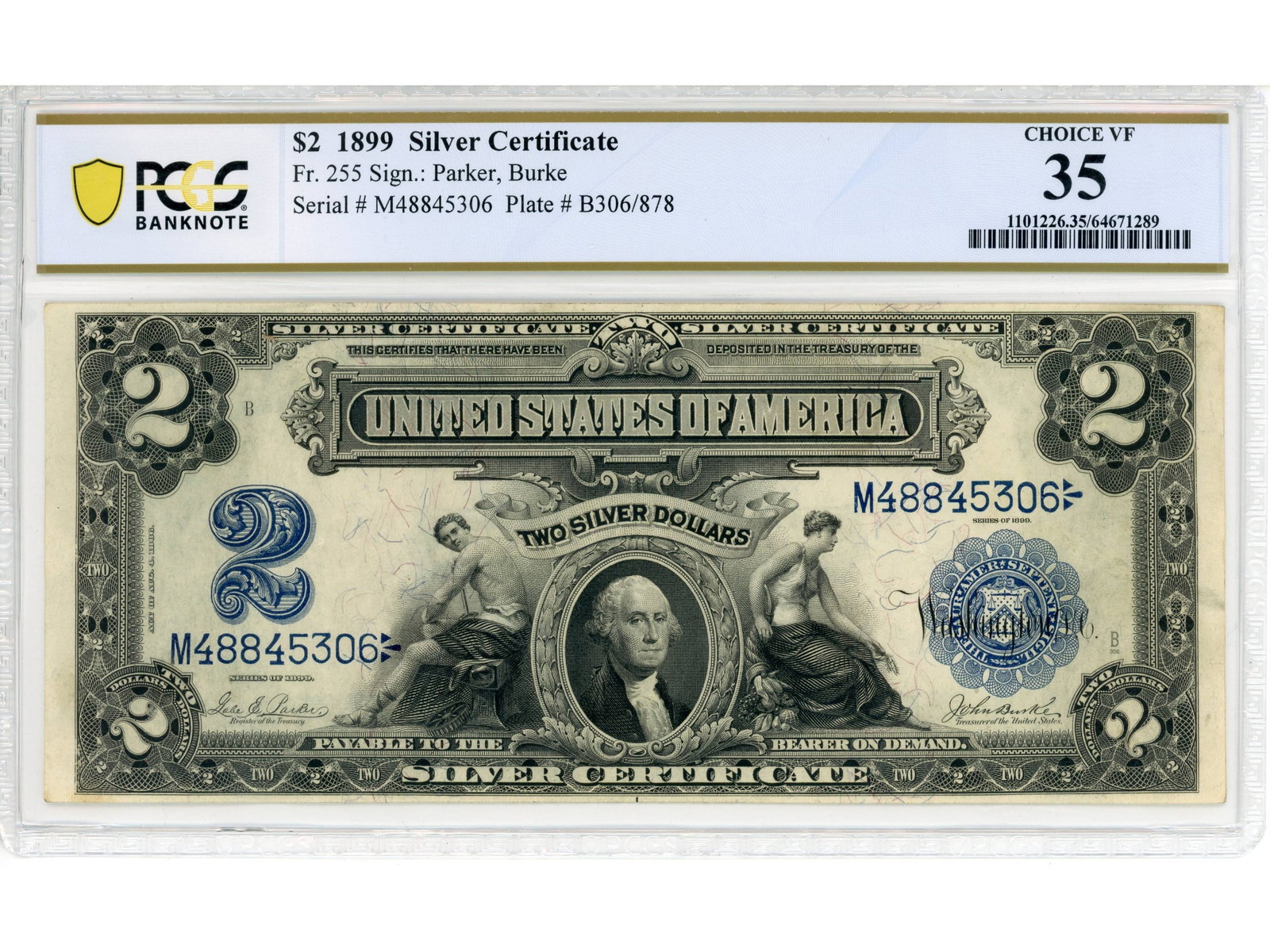 Fr. 255 $2 1899 Silver Certificate PCGS Ch VF 35: Fr. 255 $2 1899 Silver Certificate PCGS Banknote Choice Very Fine 35 #64671289. Shipping: Weiss Auctions offers full-service, in-house shipping for nearly all items in this auction. For a shipping