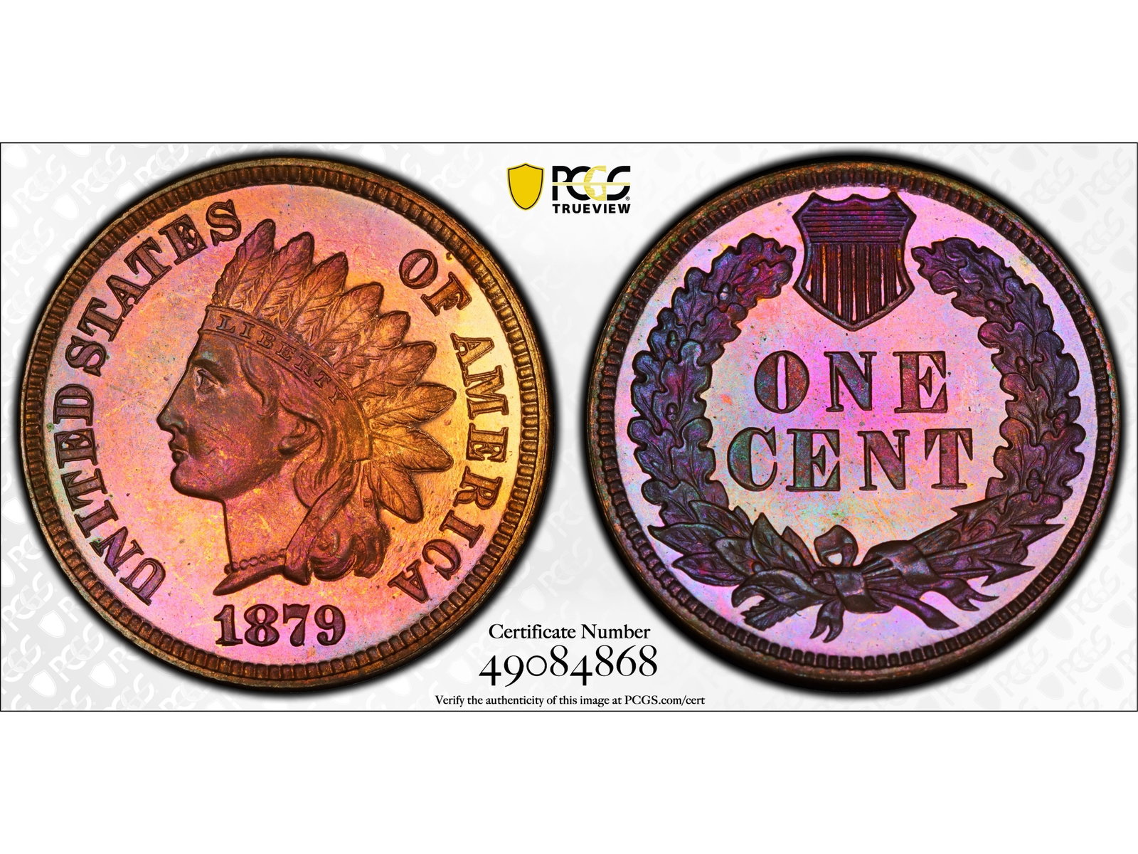 1879 1C Proof Graded PCGS PR65RB Toned (1 of 4)