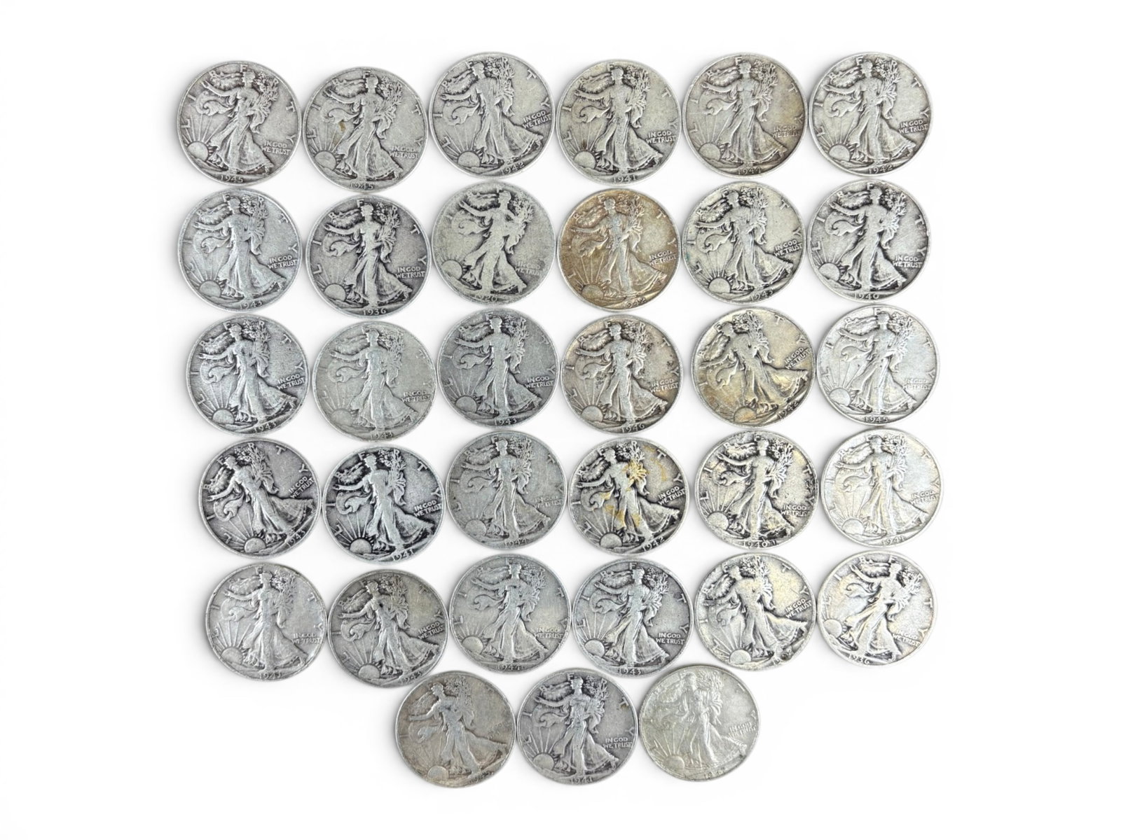 (97) 90% Silver Half Dollars - 2