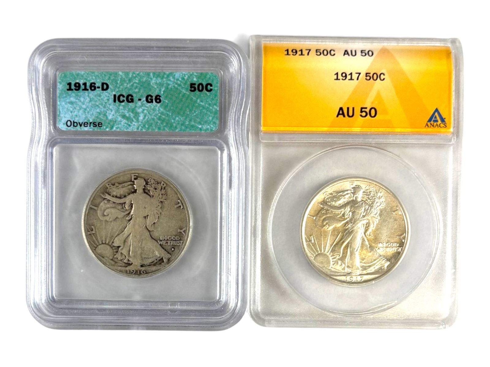 (10) Graded Half Dollars - 10
