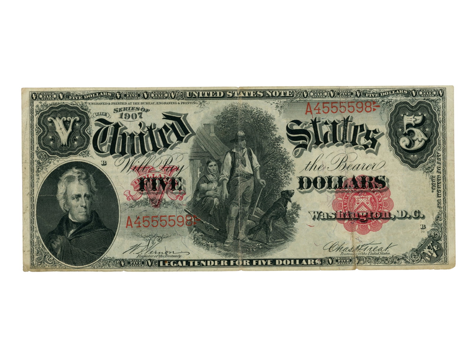 Fr. 83 1907 $5 Legal Tender Note: Fr. 83 1907 $5 Legal Tender Note. Ungraded. See images for condition. Shipping: Weiss Auctions offers full-service, in-house shipping for nearly all items in this auction. For a shipping quote,