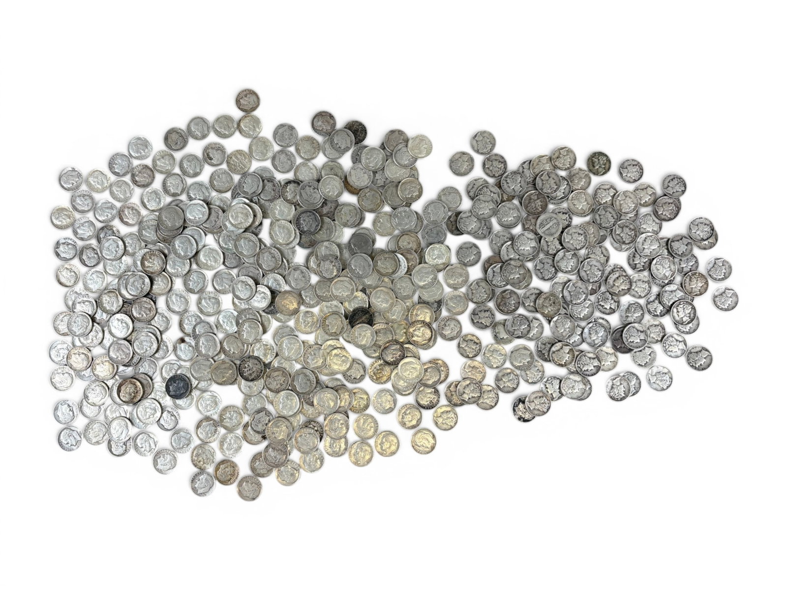 Collection of 90% Silver Dimes: Collection of 227 90% Silver Quarters including Standing Liberty and Washington. Mixed condition. See images. Shipping: Weiss Auctions offers full-service, in-house shipping for nearly all items in