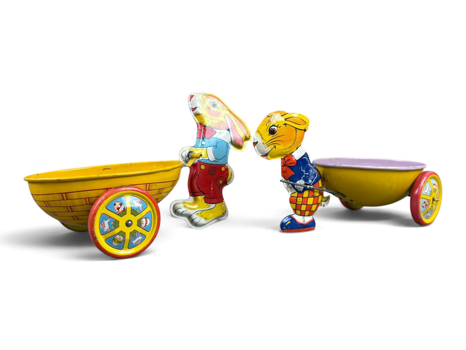 (2) Chein Rabbit & Egg Cart Toys (1 of 7)