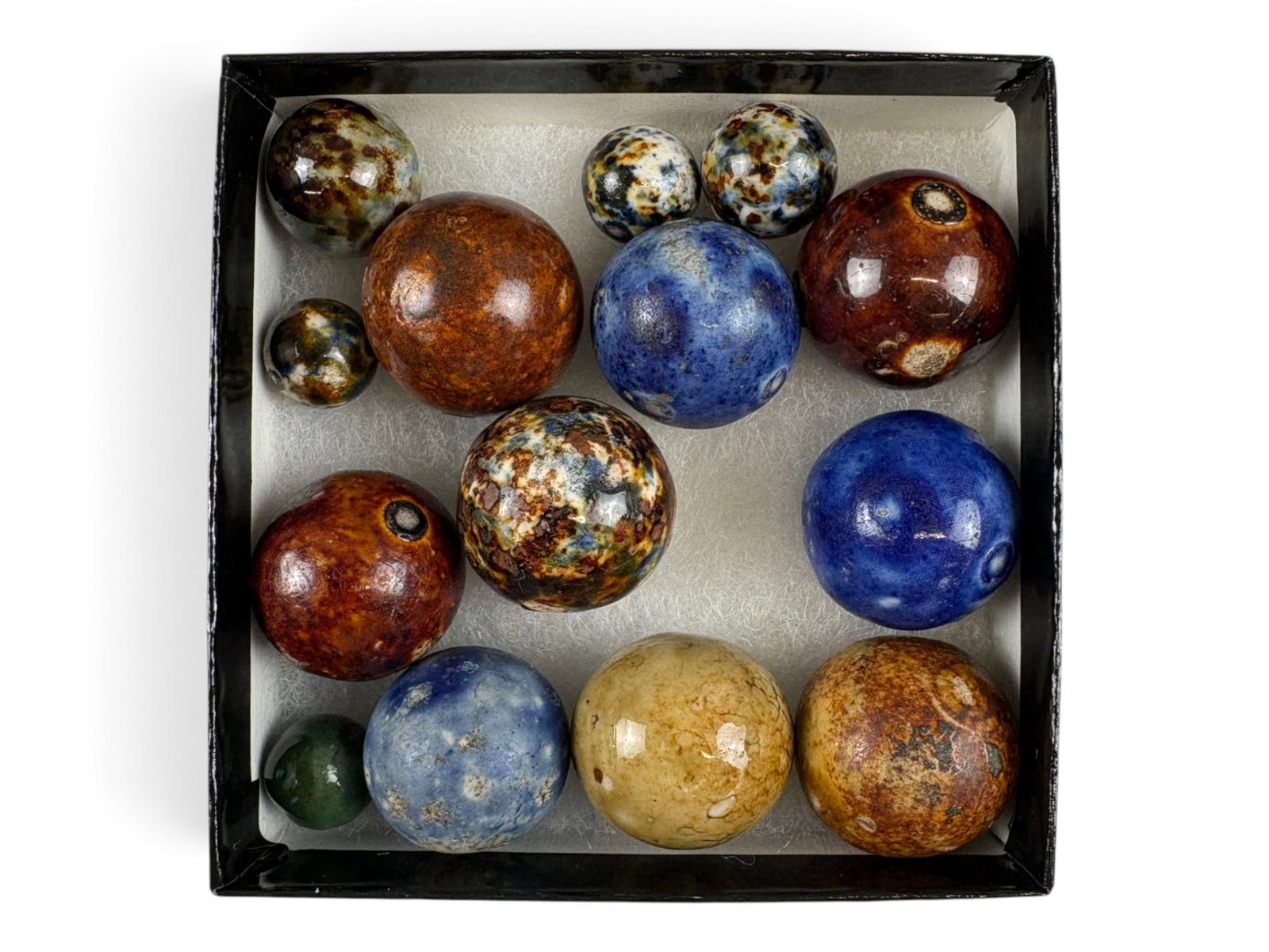 Circa 1900 Bennington Clay Marbles - 3