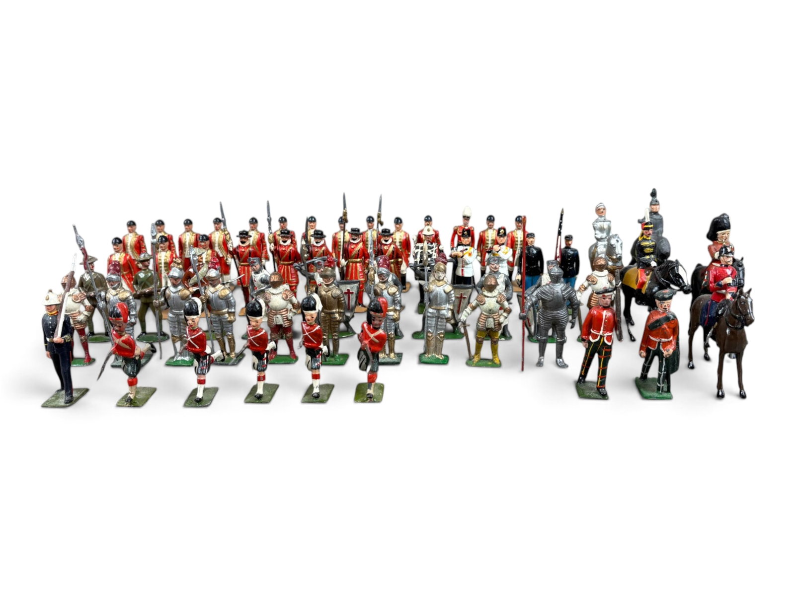 60+ Vintage Toy Soldiers: Nice grouping with mostly Britains, John Hill. They are in nice condition, see photos for exact lot contents. Shipping: Weiss Auctions offers full-service, in-house shipping for nearly all items in th