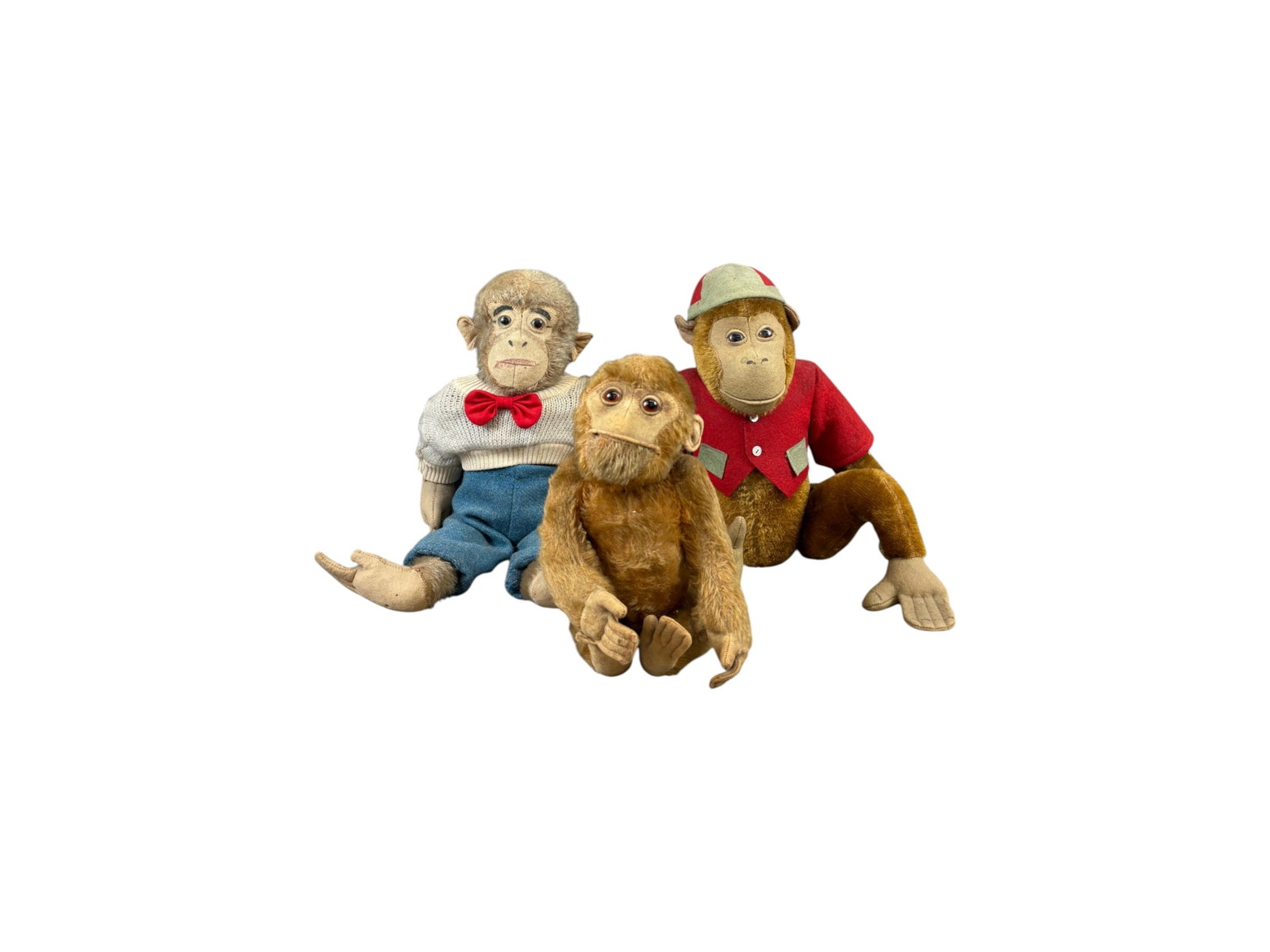(3) Vintage Plush Mohair Monkey Toys (1 of 8)