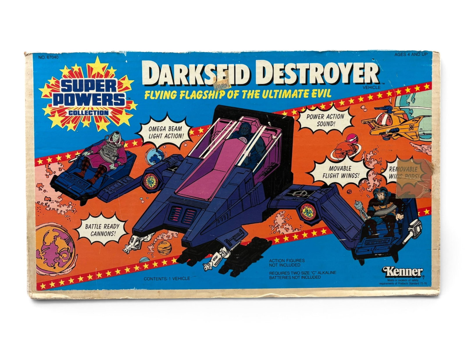 DC Super Powers Darkseid Destroyer in Orig Box: Kenner, 1985. "Darkseid Destroyer Vehicle". Appears complete and mint in the original box. Does not appear to have been played with. Includes assembly instructions and unused sticker sheet. Original