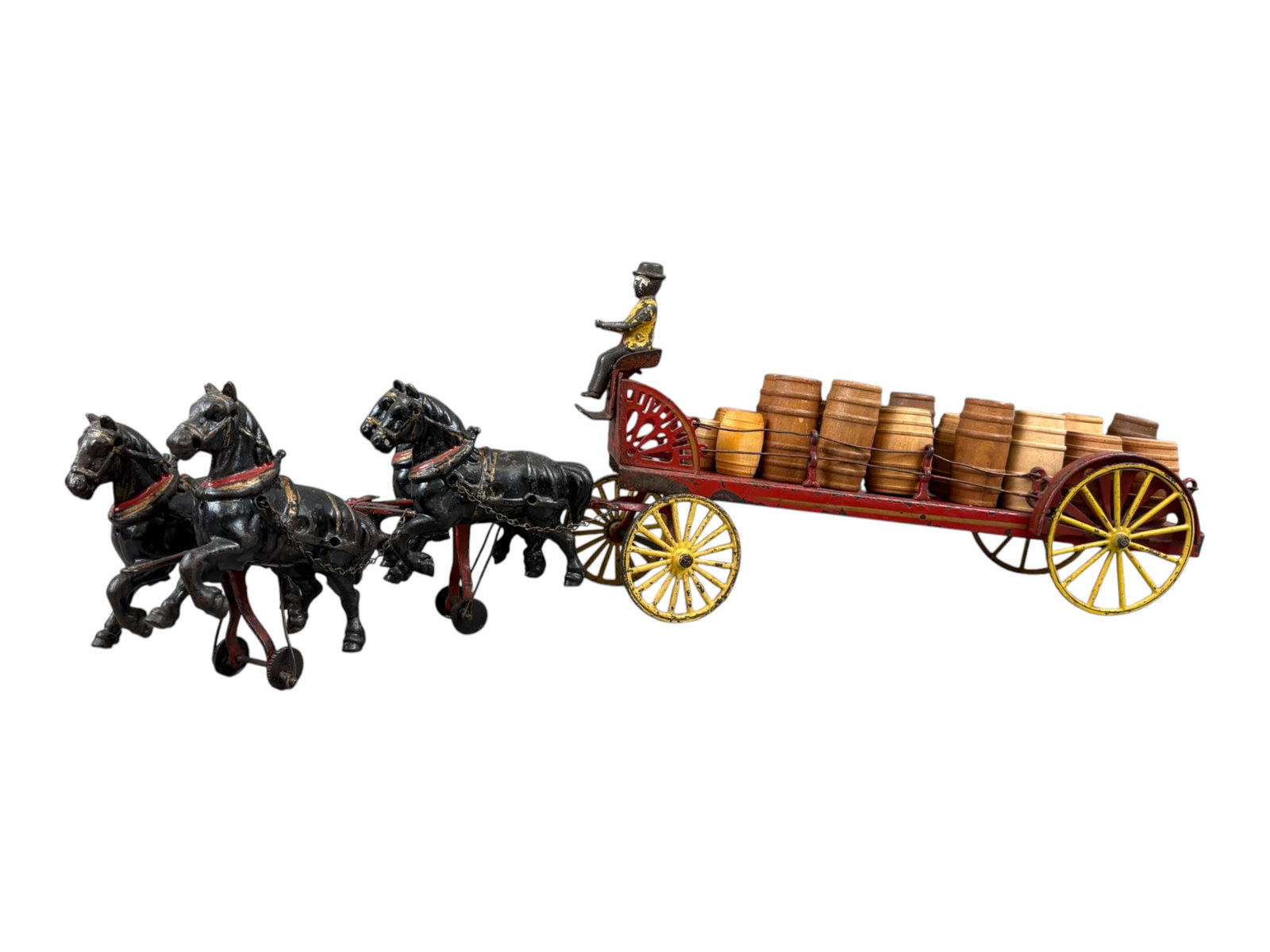 Wilkins Cast Iron 4 Horse Drawn Barrel Dray Wagon (1 of 7)