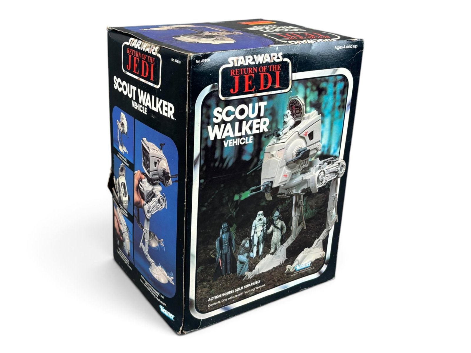 1983 Star Wars ROTJ Scout Walker Vehicle, Kenner: Vintage and Original, Star Wars Return of the Jedi "Scout Walker" vehicle by Kenner, 1983. Box appears to be factory taped and sealed. Original price sticker is affixed on the top. Box shows edge and 