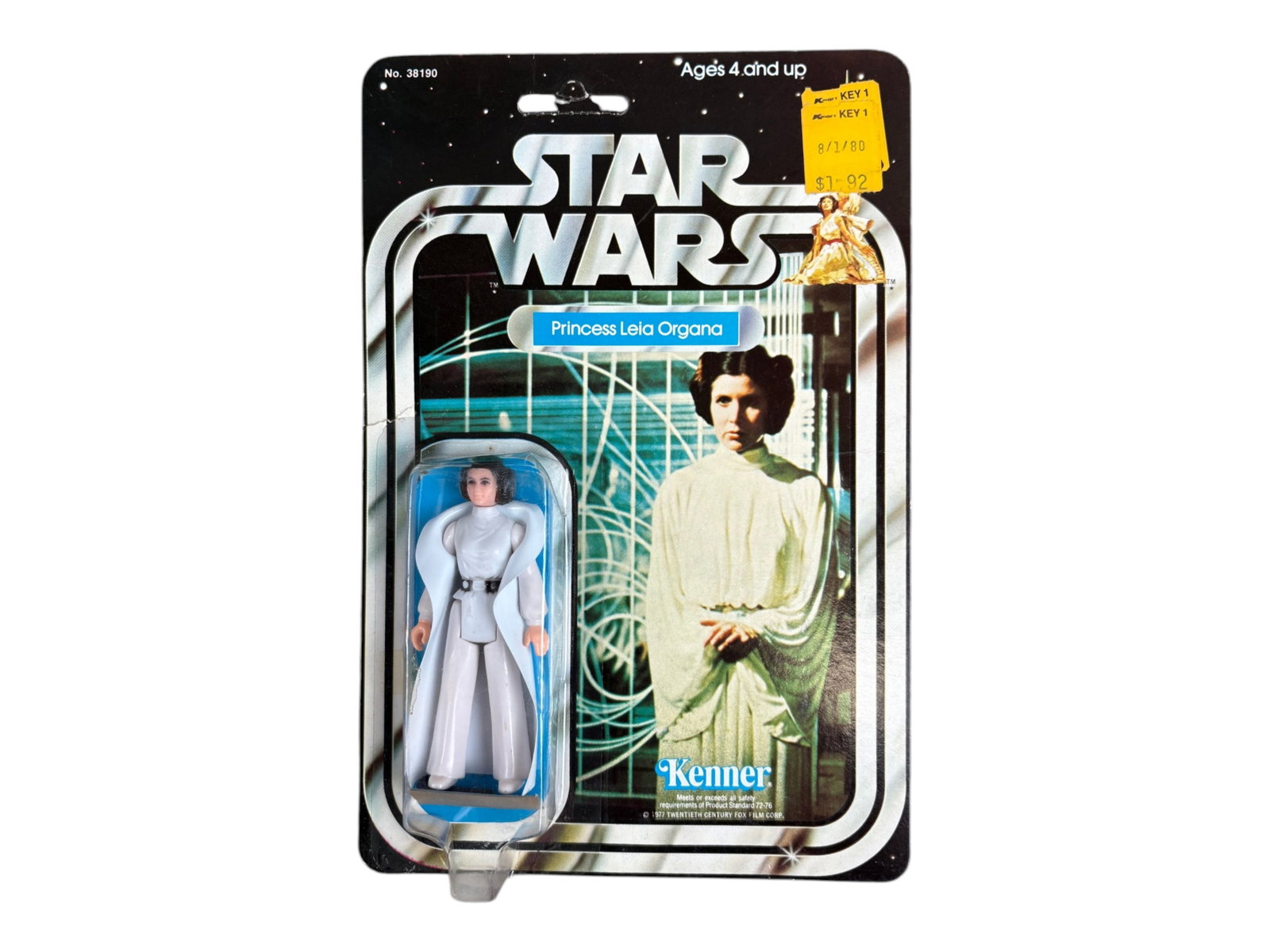 MOC 1979 Star Wars Princess Leia Organa, 21 Back-B: Vintage, Mint on Card, Star Wars "Princess Leia Organa" action figure by Kenner, 1979. 21 Back-B. Partially punched card (hang tag still firmly attached) with blister firmly attached all around,