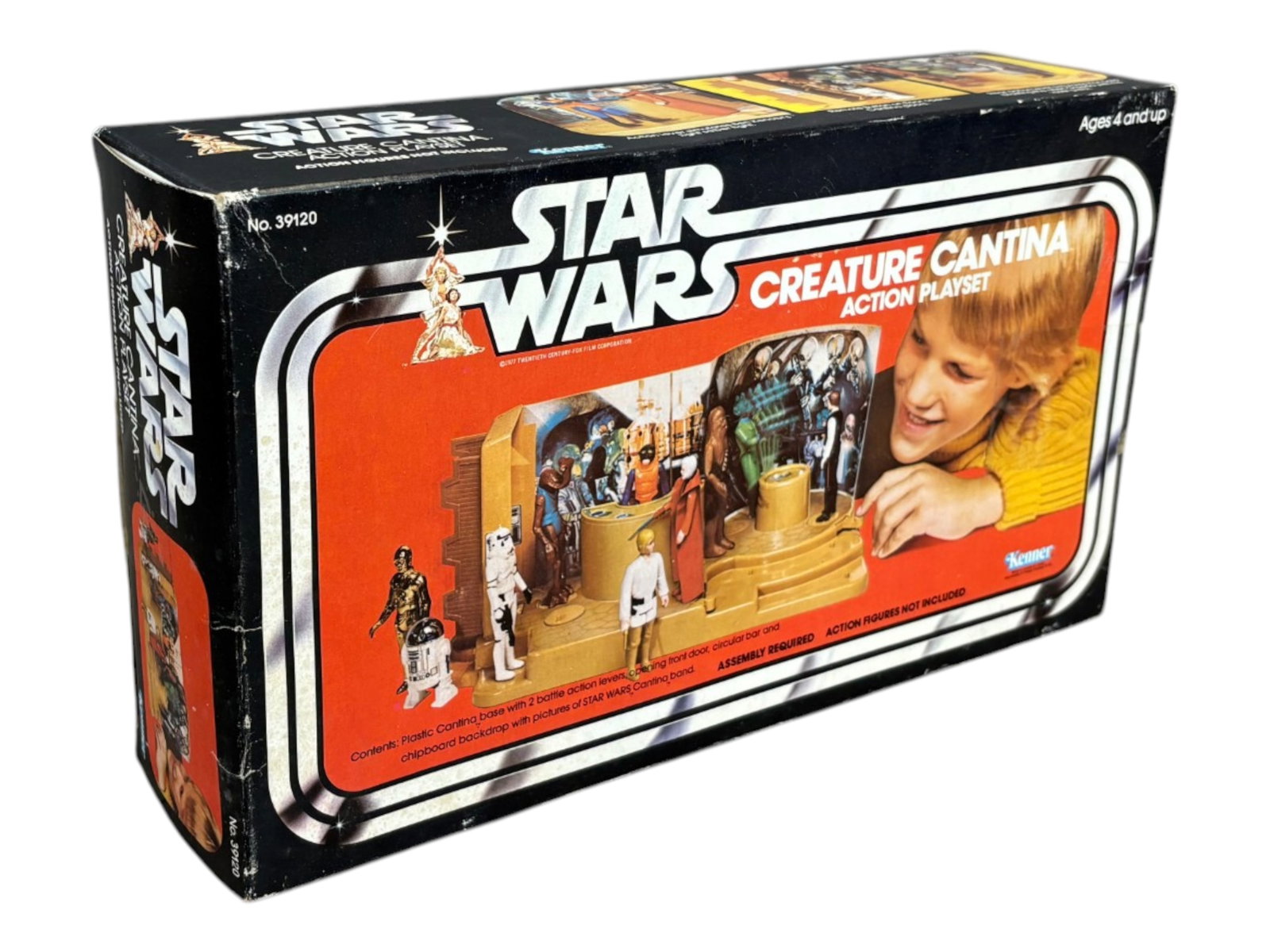 1979 Star Wars Creature Cantina Playset, Kenner: Vintage and Original, Star Wars "Creature Cantina" Action Playset by Kenner, 1979. Box appears to be factory taped and sealed at both ends. Box is clean of any price stickers. Box shows edge and corne