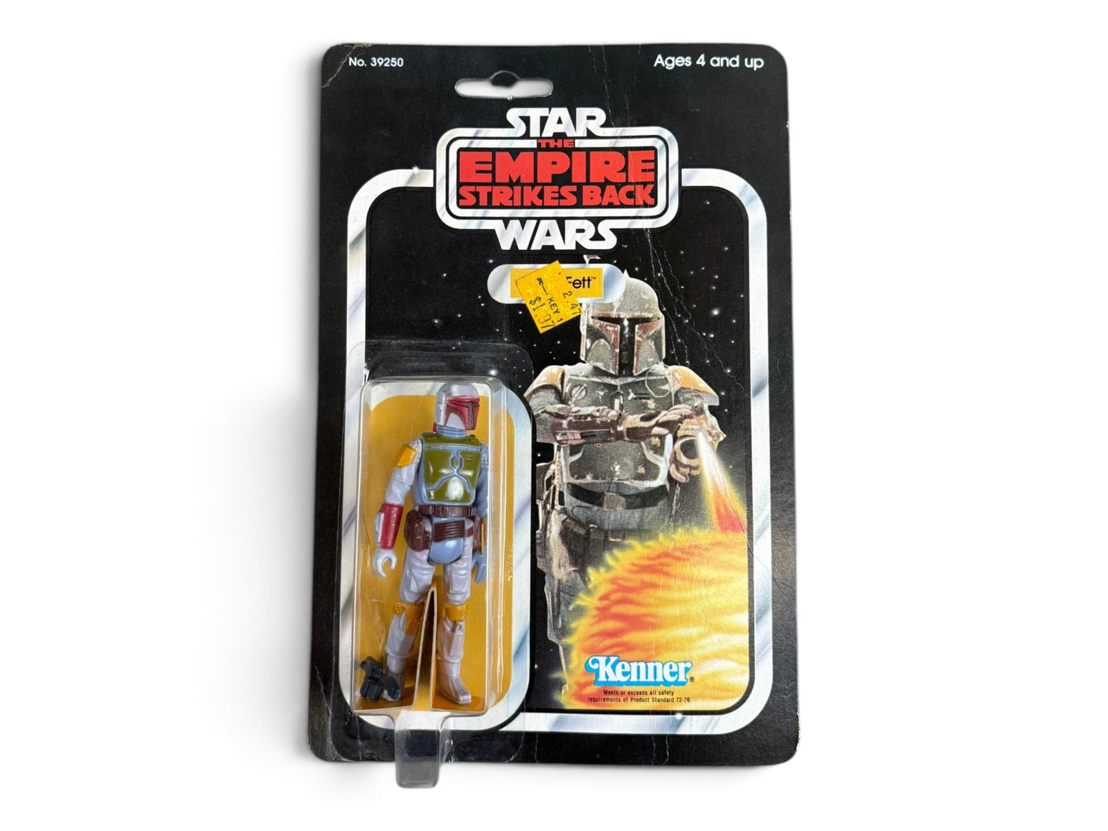 MOC 1980 Star Wars ESB Boba Fett, 32 Back-B: Vintage, Mint on Card, Star Wars The Empire Strikes Back "Boba Fett" action figure by Kenner, 1980. 32 Back-B. Unpunched card with blister firmly attached all around. Blister is clear, not yellowed, w