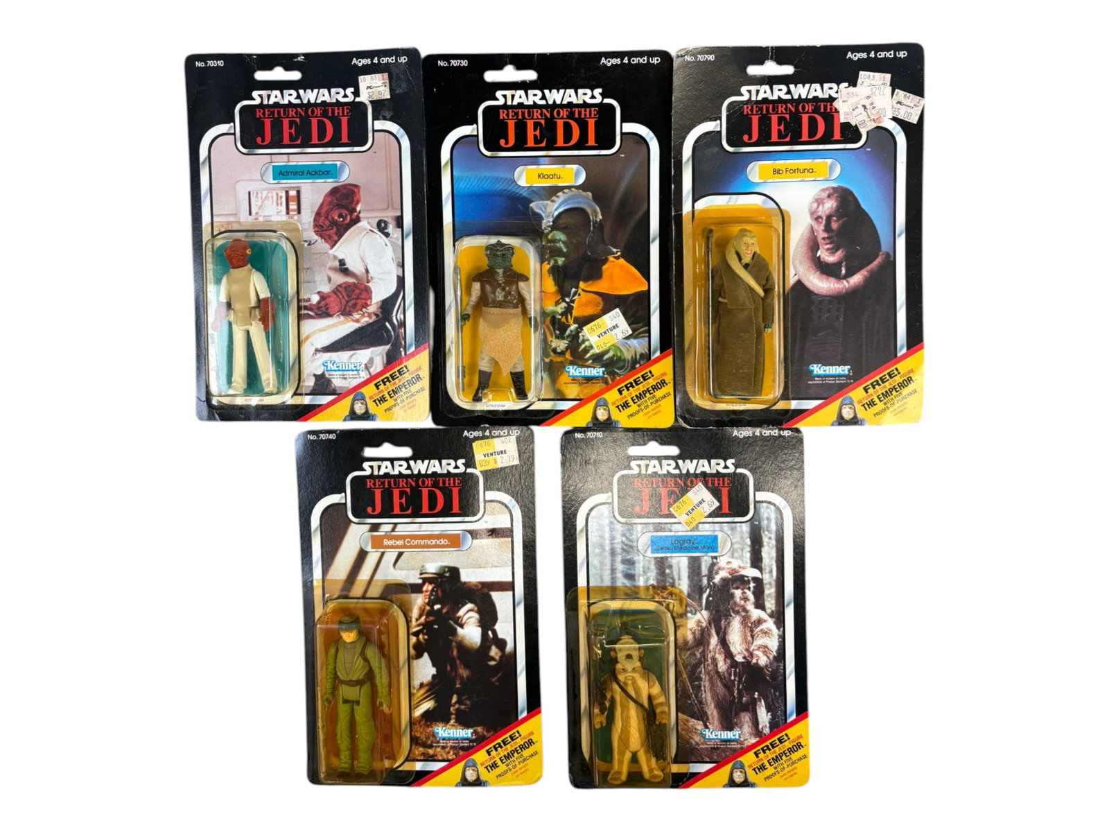 (5) 1983 MOC Star Wars ROTJ Figures, 65 Back-C (1 of 16)