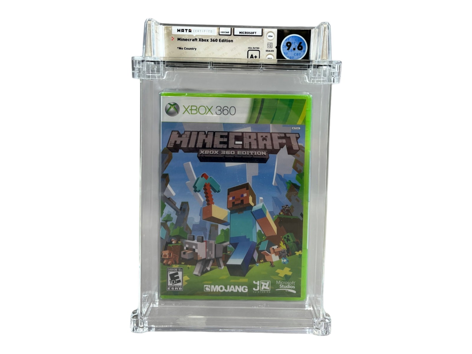 Minecraft, Wata 9.6 A+, Sealed, Xbox 360 Edition: Wata 9.6, A+ Seal, Microsoft 2012, Xbox 360 Edition. Port of the 2011 multi platform computer game. Developed by Mojang Studios, designed by Markus Persson & Jens Bergensten. See images for