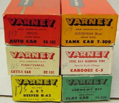 LOT OF 6 MINT IN BOX VARNEY TRAIN KITS: LOT OF 6 MINT IN BOX VARNEY TRAIN KITS