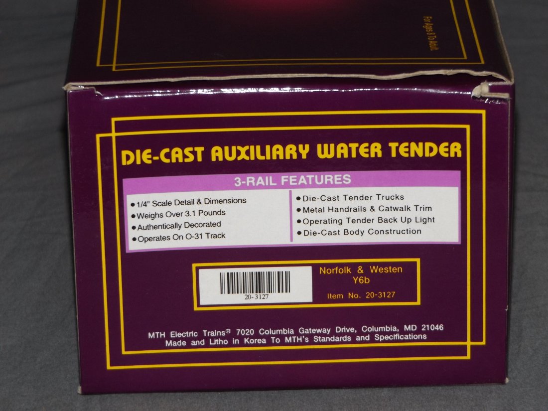 MTH 20-3127, Norfolk & Western Y6b Water Tender (1 of 2)
