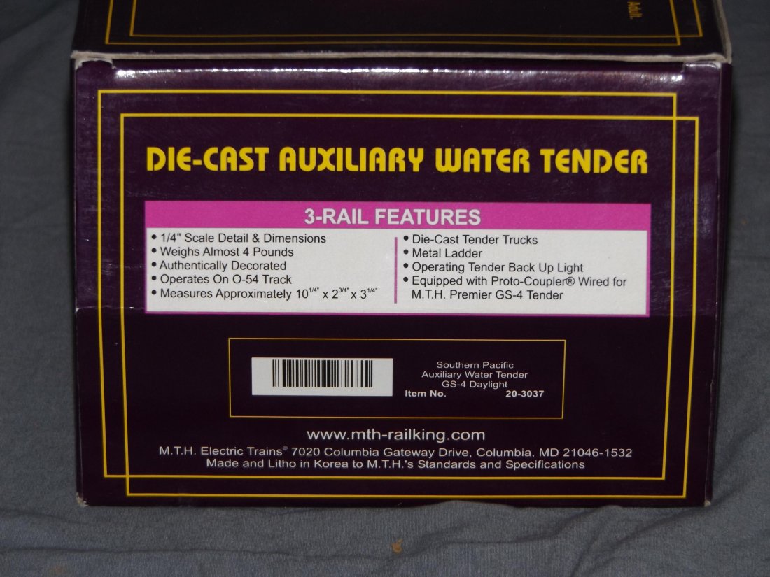 MTH 20-3037, SP GS-4 Daylight Water Tender (1 of 2)