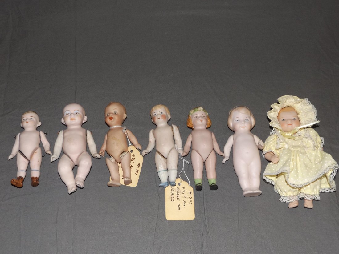 Lot of Small all Bisque Dolls. (1 of 3)
