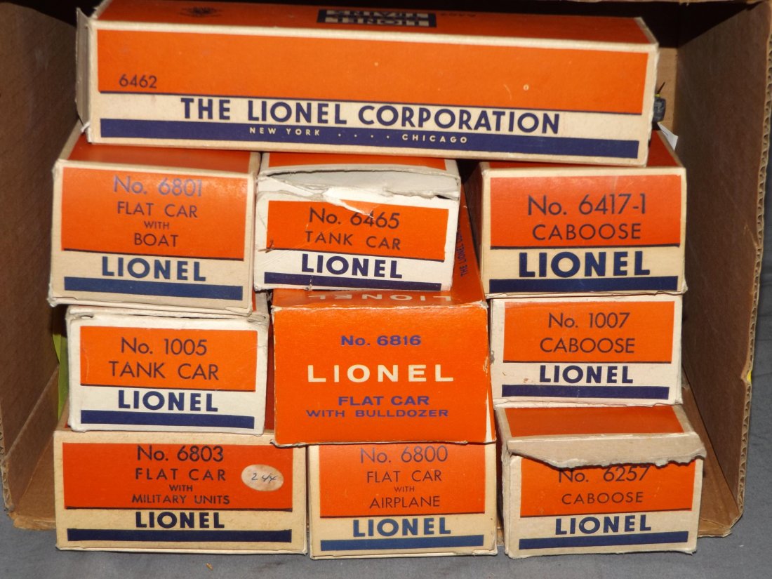 Ten 1960's Lionel Trains Boxed. (1 of 3)