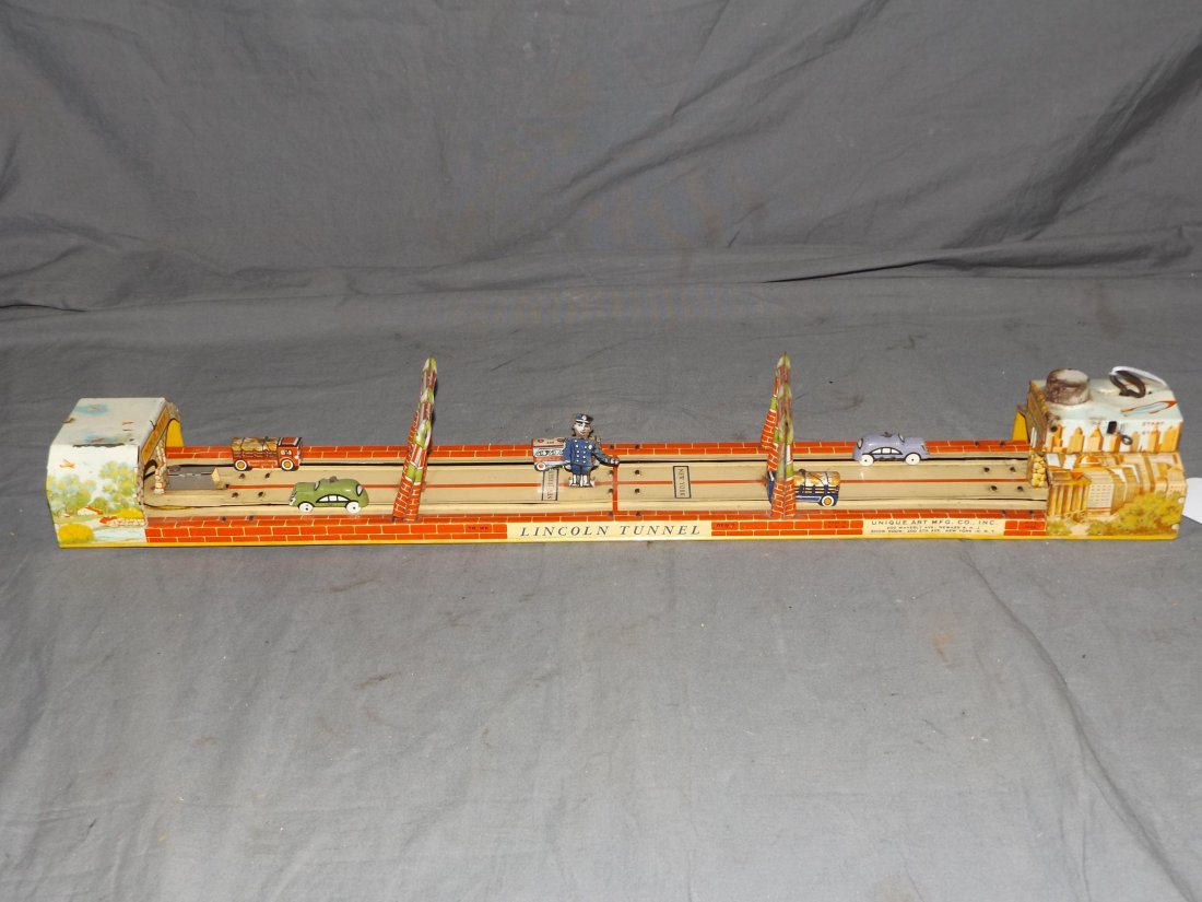 Tin Litho Windup Lincoln Tunnel, Unique Art (1 of 6)