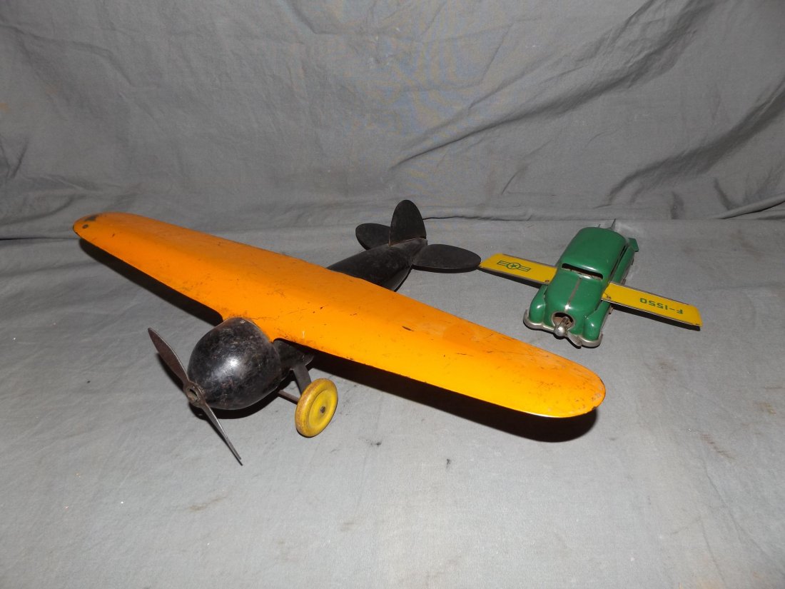 Steel Airplane and Windup Flying Car (1 of 2)