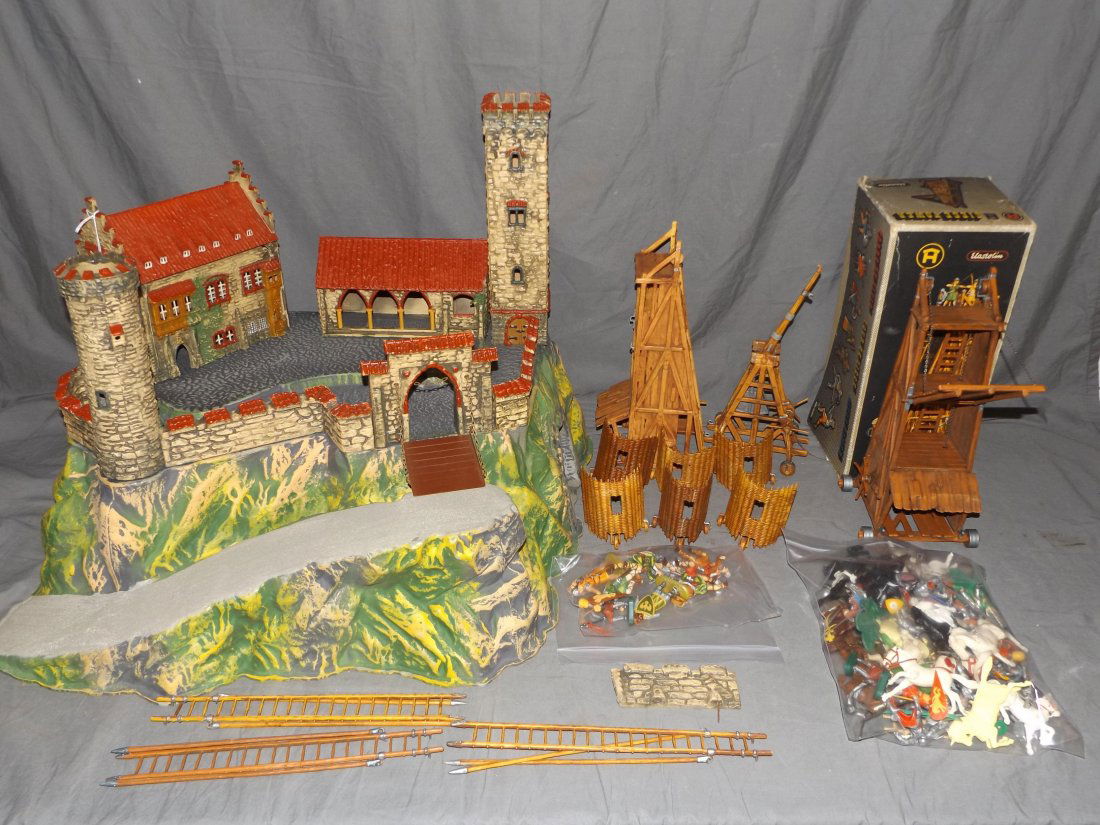 Elastolin Toy Soldier Castle with Accessories