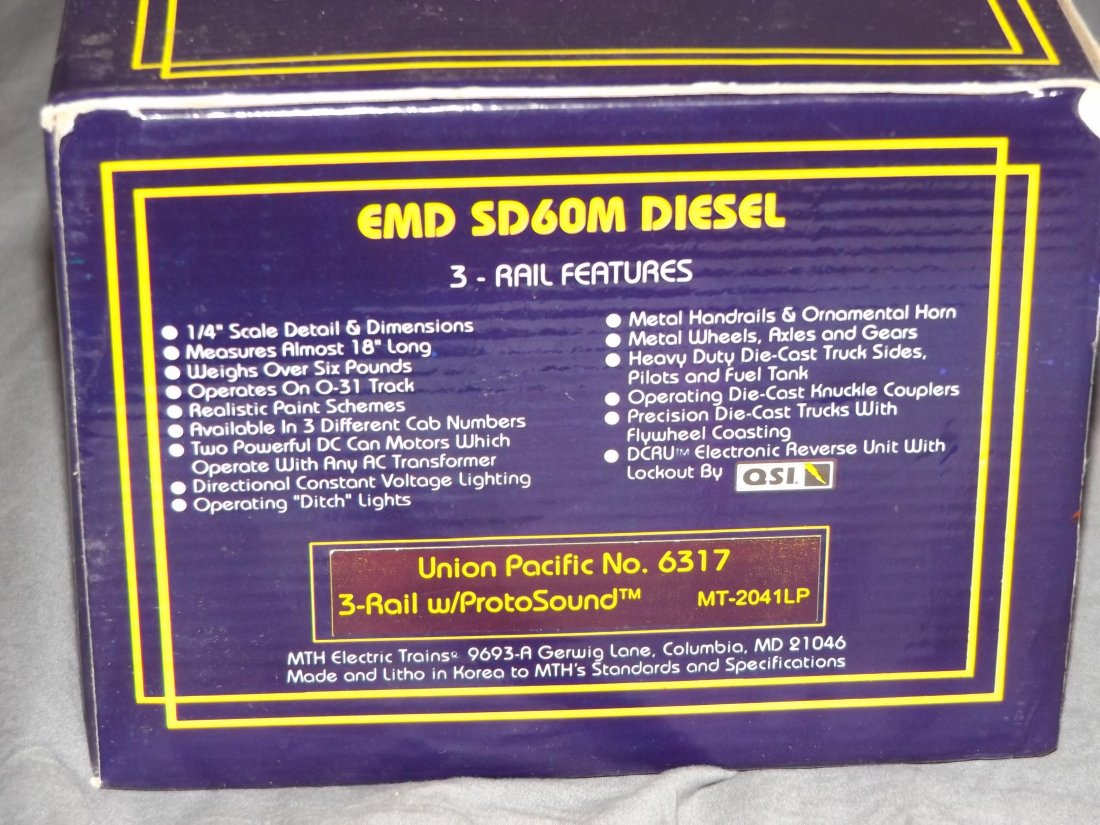 MTH 2041LP Union Pacific #6317 EMD Diesel (1 of 2)