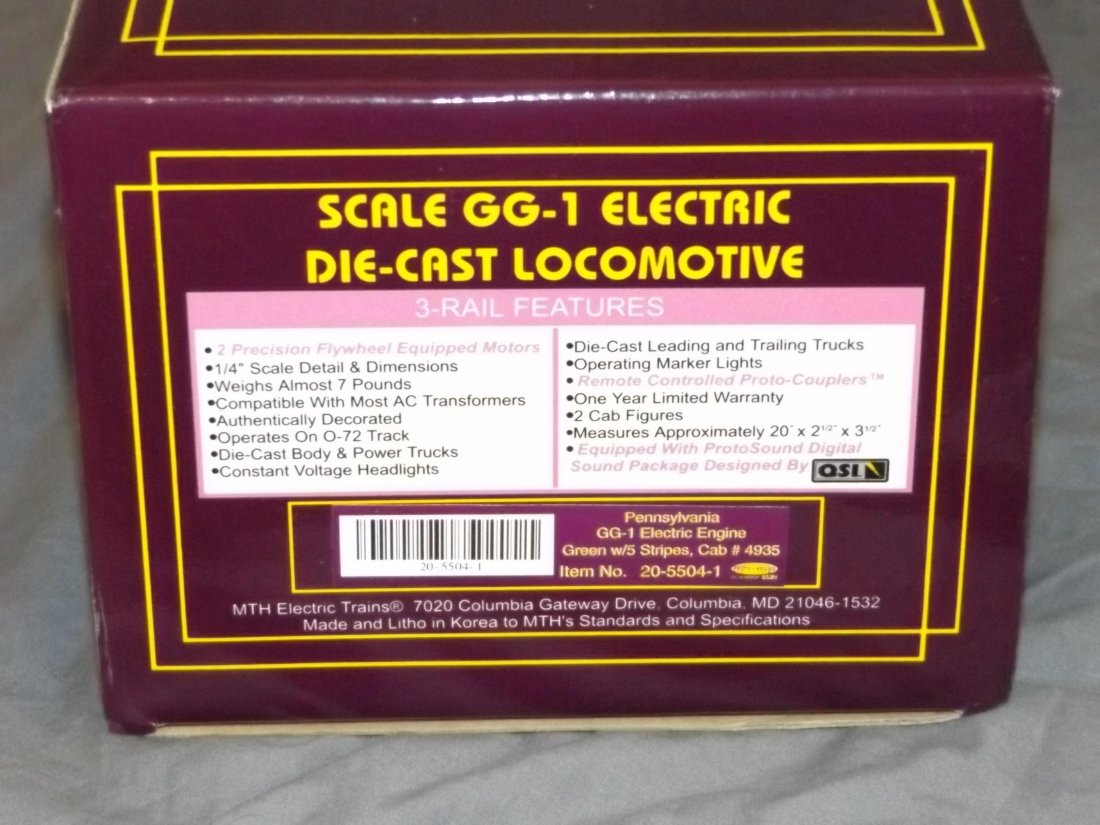 MTH 20-5504-1, Pennsylvania GG-1 Electric Engine (1 of 2)