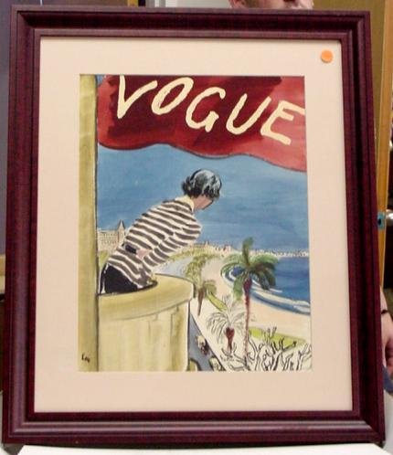 ERICKSON, "ERIC" VOGUE MAG. COVER ART: CARL ERICKSON. "ERIC" ORIGINAL VOGUE MAGAZINE COVER ART. 13 1/4 X 17 1/2"