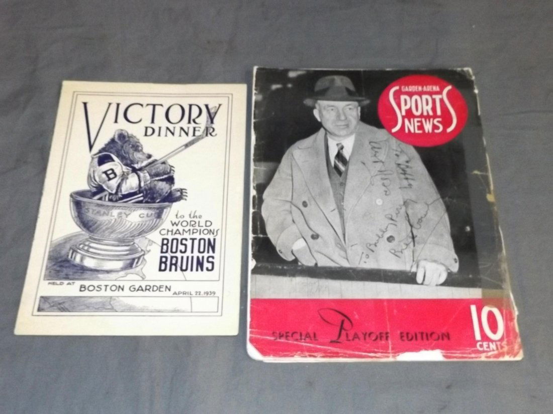 1939 Boston Bruins. Victory Dinner Program. Lot. (1 of 8)