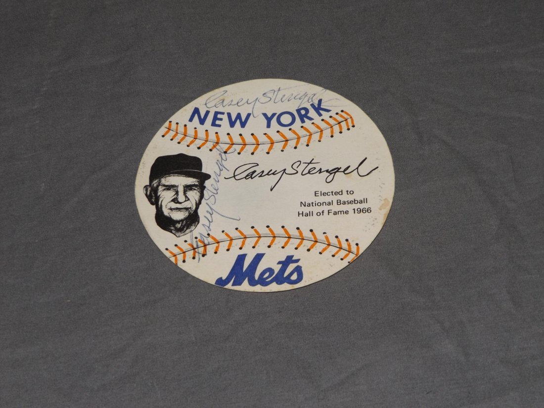 Signed Casey Stengel NY Mets Coaster (1 of 5)