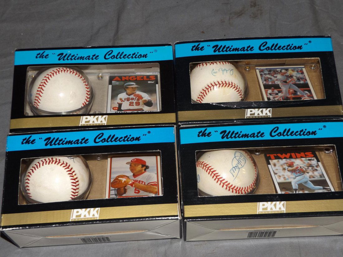 Lot of 4 Signed Baseballs and Card Displays (1 of 3)
