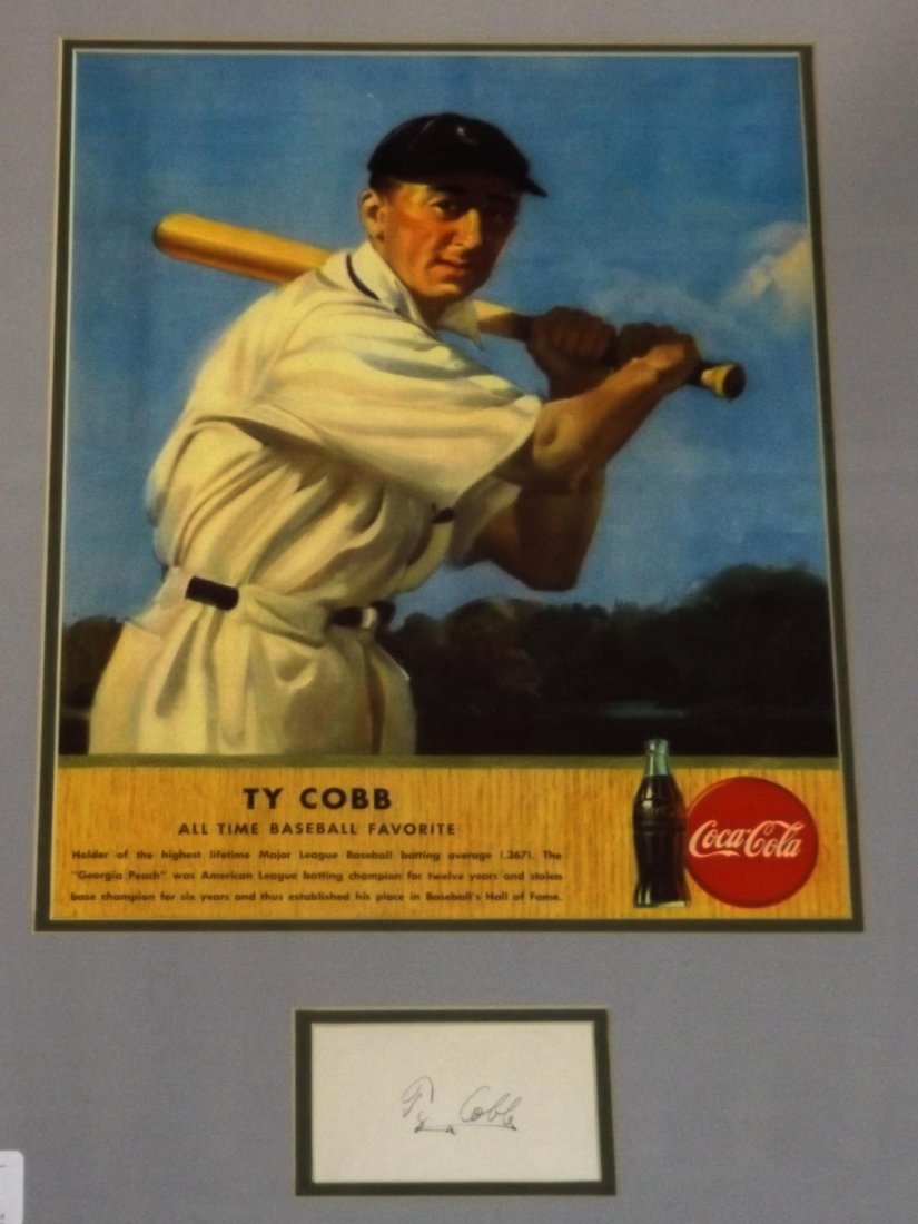 Ty Cobb Cut Signature with Coca Cola Litho (1 of 3)