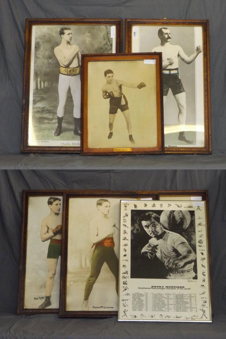 Boxing. 7 Piece Lot of Framed Pieces. (1 of 10)