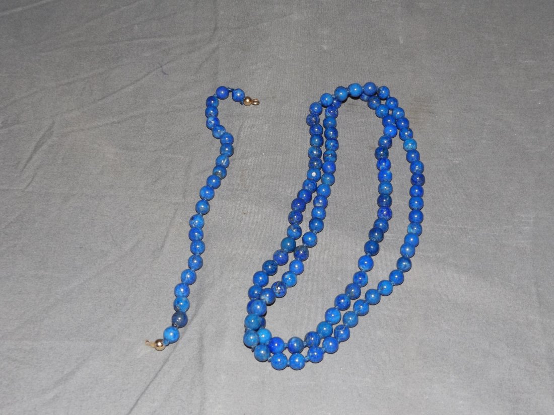 Double Knotted Lapis Necklace w/Bracelet (1 of 1)