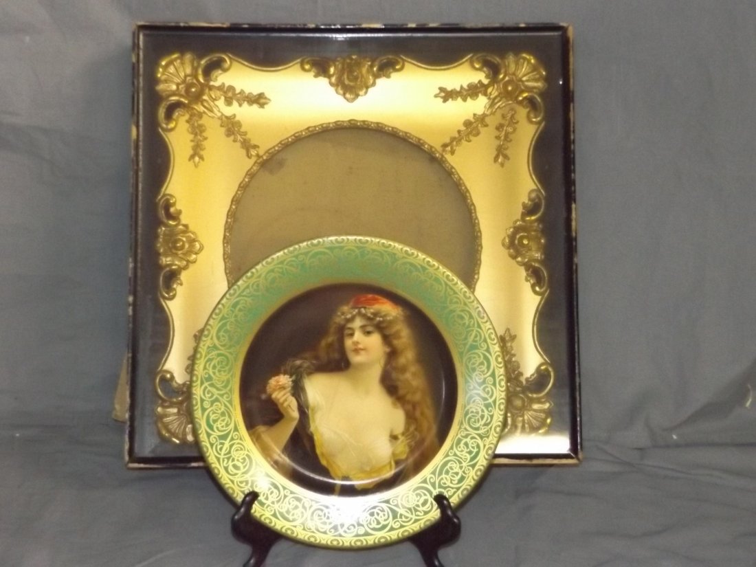 c.1905 Coca Cola Vienna Art Plate w/Frame (1 of 5)