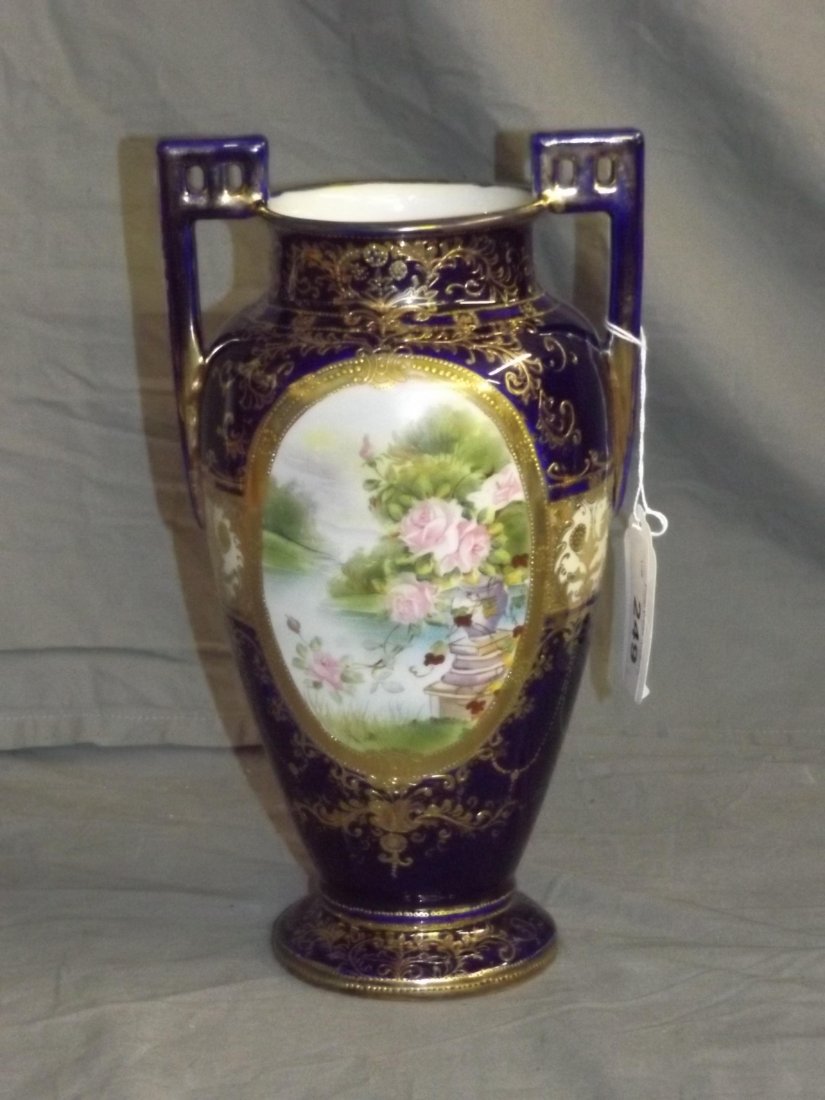 Double Handled Hand Painted Nippon Vase (1 of 4)