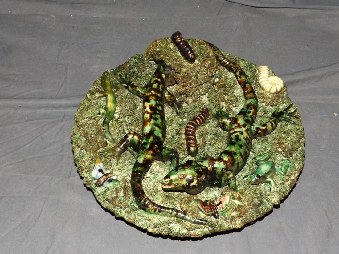 Portuguese Palissy Charger by Jose Alves Cunha. (1 of 4)