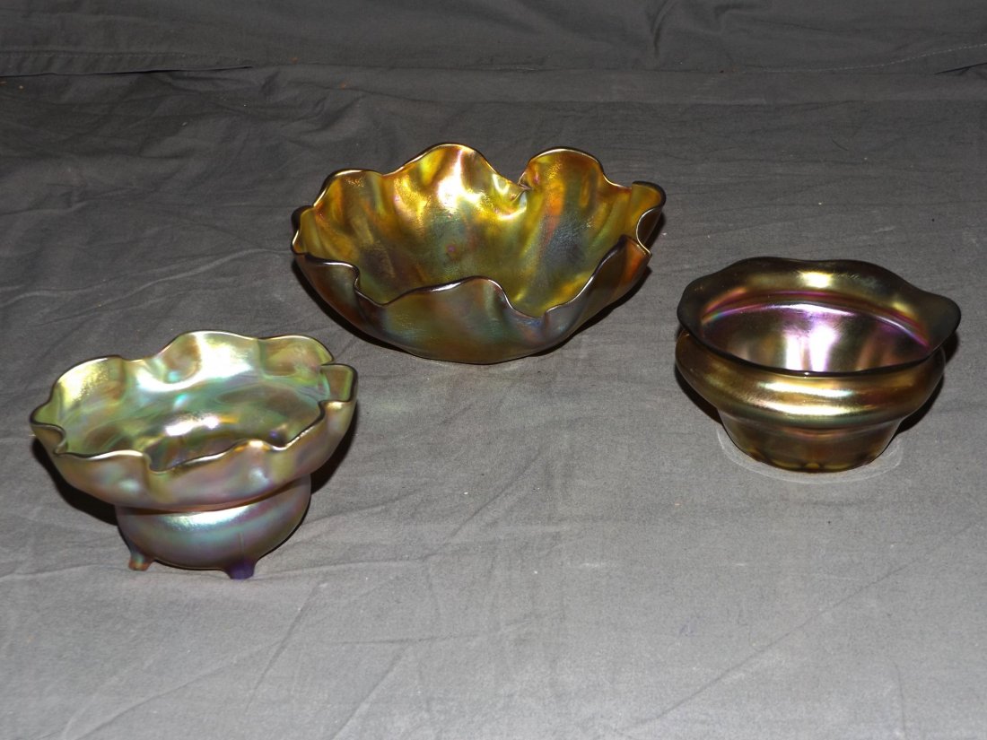 Tiffany Lot of Three Bowls. (1 of 7)
