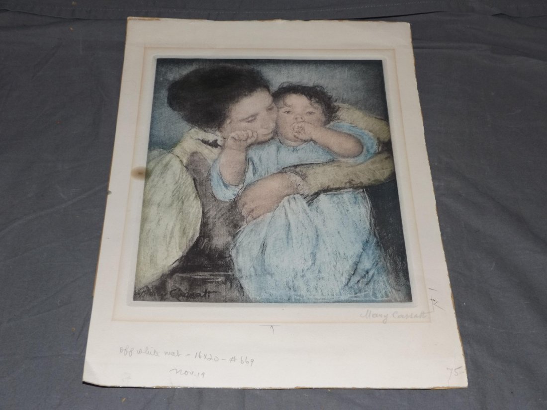 Mary Cassatt. Drypoint. Signed. (1 of 3)