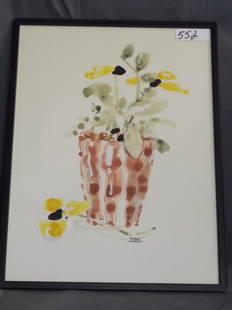 Michaele Vollbracht (born 1947) Watercolor.: Floral Still Life Signed bottom center. 14 1/2" x 19 1/2".