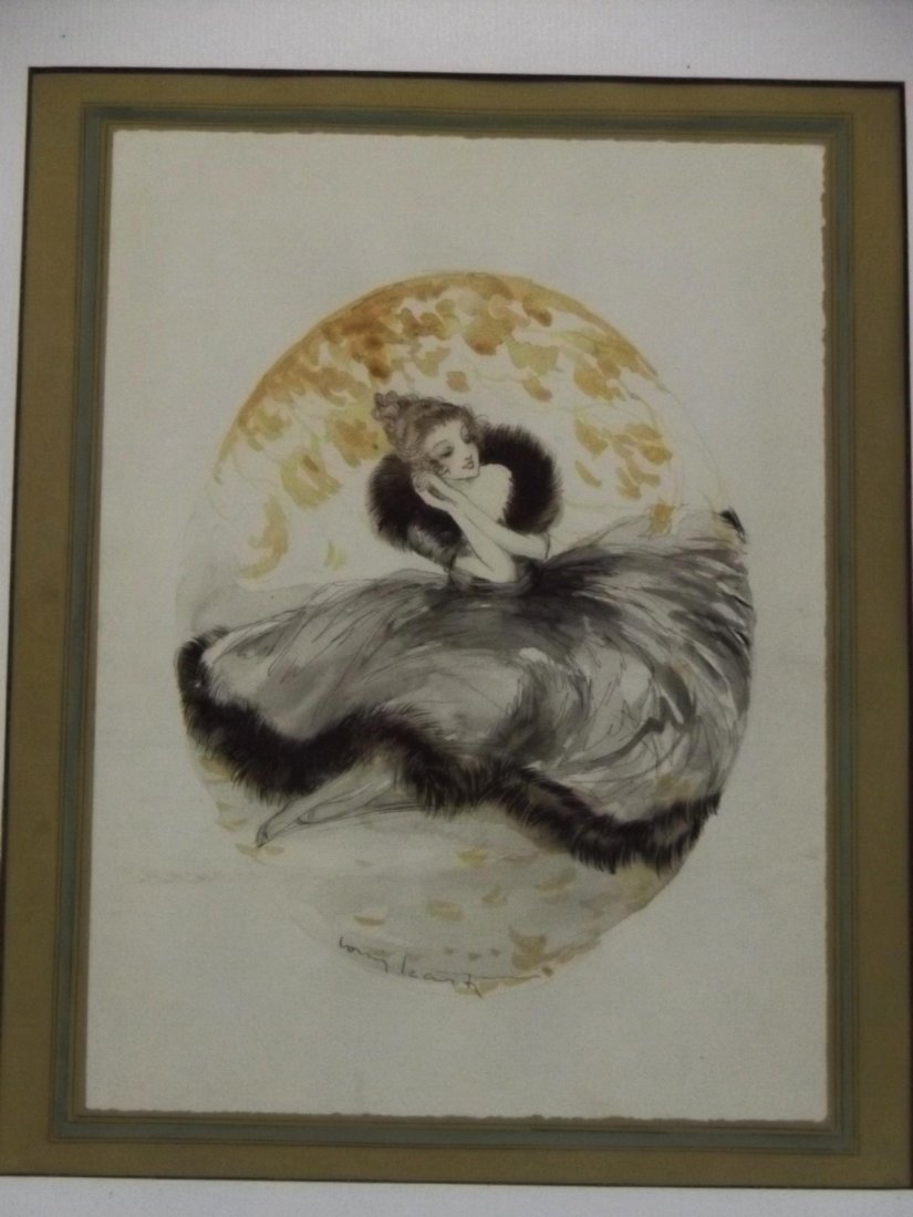 Louis Icart  (1888 - 1950) Watercolor Signed. (1 of 4)