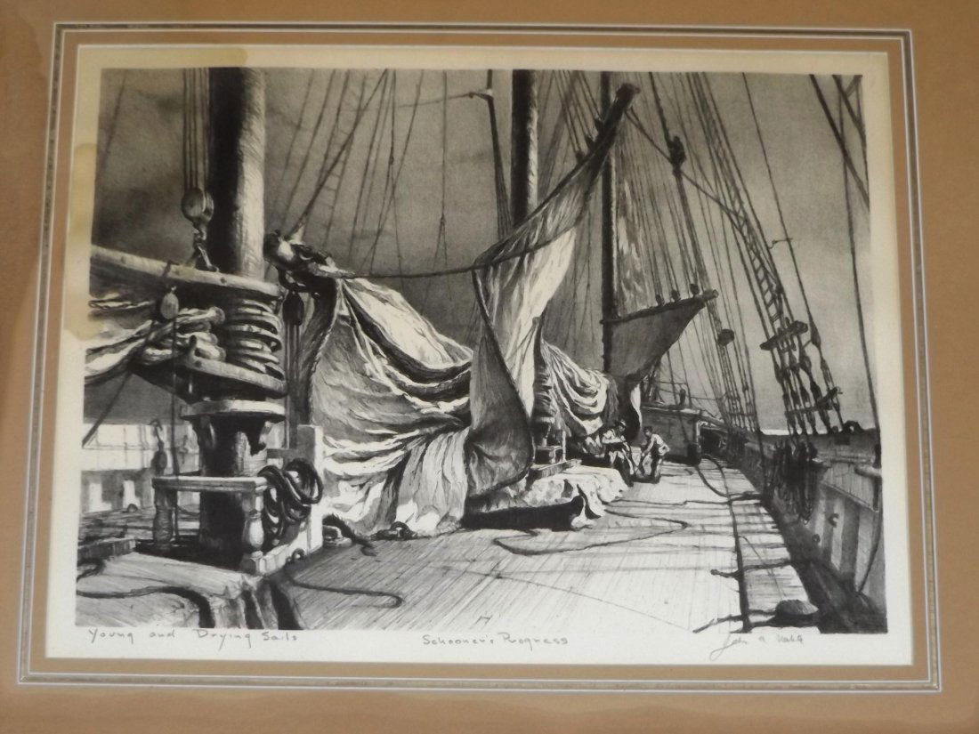 John Noble Lithograph. Young & Drying Sails (1 of 4)