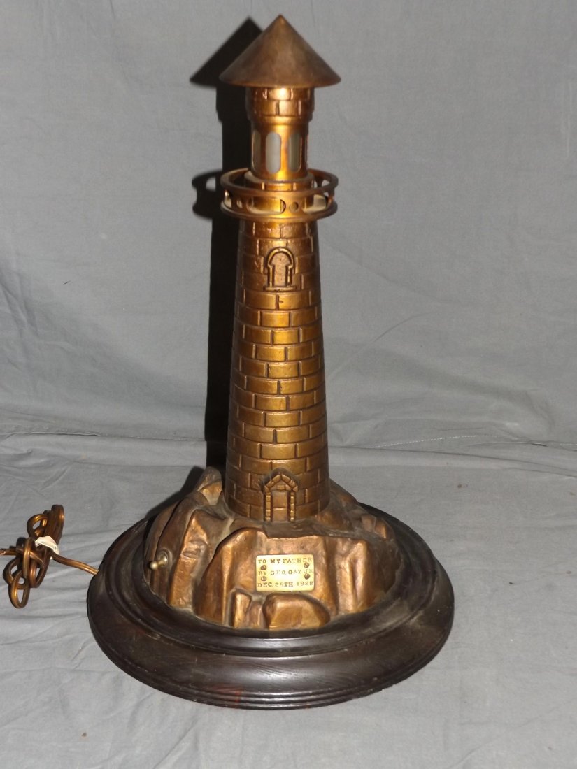 Bronze Lighthouse Lamp. (1 of 4)