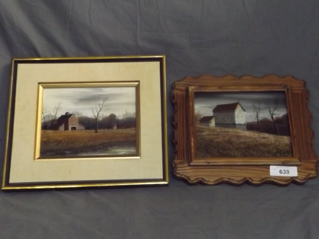 Thomas Kerry, Lot of 2 Oil Paintings: 7 1/2" x 9 3/4" and 7 1/4" x 9 1/2" Oils on board, both signed.