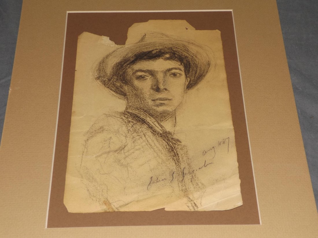 John Singer Sargent. Late Arrival. Pencil Drawing. (1 of 2)